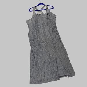 Vintage 90s Kathryn Deene Women’s Retro Blue / White Striped Overall Dress Sz 24